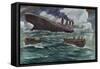 Drawing of the Sinking of the Titanic-null-Framed Stretched Canvas