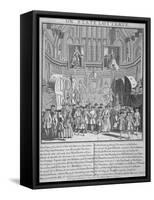 Drawing of the State Lottery in the Guildhall, City of London, 1739-null-Framed Stretched Canvas