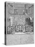 Drawing of the State Lottery in the Guildhall, City of London, 1739-null-Stretched Canvas