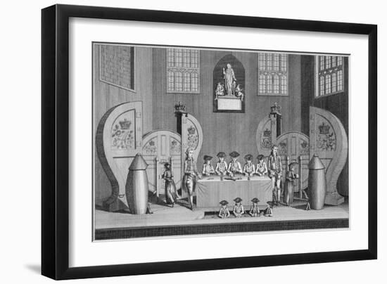 Drawing of the State Lottery in the Guildhall, City of London, 1773-null-Framed Premium Giclee Print