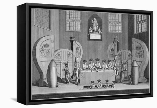 Drawing of the State Lottery in the Guildhall, City of London, 1773-null-Framed Stretched Canvas