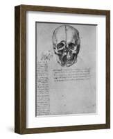 'Drawing of Two Halves of a Skull', c1480 (1945)-Leonardo Da Vinci-Framed Giclee Print