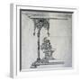 Drawing of Venetian-Gothic Style Table and Planter Box-null-Framed Giclee Print