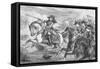 Drawing of William III on Horseback and in Battle at Boyne River-null-Framed Stretched Canvas