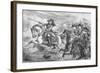 Drawing of William III on Horseback and in Battle at Boyne River-null-Framed Giclee Print