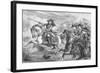 Drawing of William III on Horseback and in Battle at Boyne River-null-Framed Giclee Print