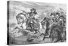 Drawing of William III on Horseback and in Battle at Boyne River-null-Stretched Canvas