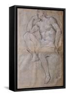 Drawing of Young Man for Hall of Apollo-Pietro da Cortona-Framed Stretched Canvas