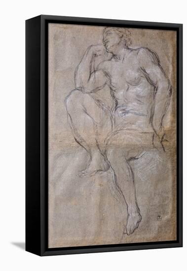 Drawing of Young Man for Hall of Apollo-Pietro da Cortona-Framed Stretched Canvas