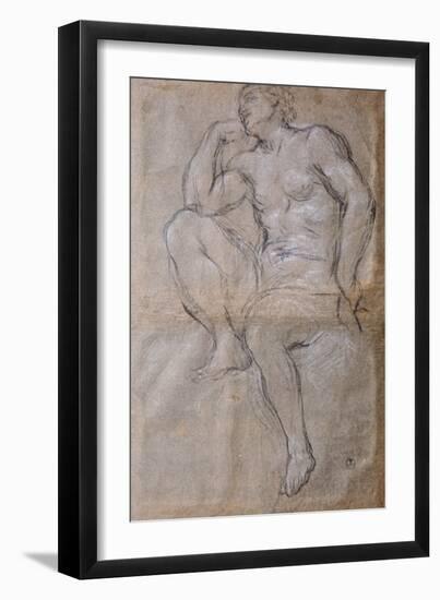 Drawing of Young Man for Hall of Apollo-Pietro da Cortona-Framed Giclee Print