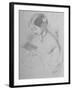 Drawing of Young Nurse Florence Nightingale, Founder of Modern Nursing, Reading-null-Framed Photographic Print