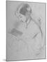 Drawing of Young Nurse Florence Nightingale, Founder of Modern Nursing, Reading-null-Mounted Photographic Print