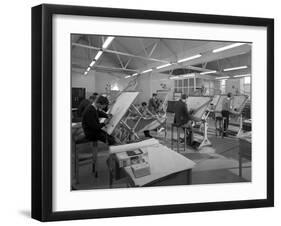 Drawing Office at a Sheffield Steel Foundry, Edgar Allens, 1964-Michael Walters-Framed Photographic Print