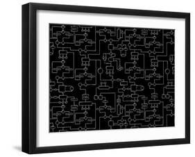 Drawing on the Blackboard-pzAxe-Framed Art Print