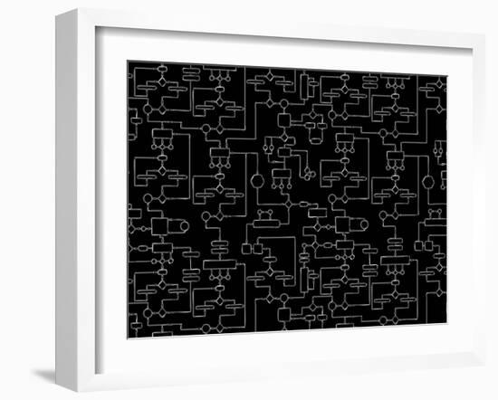 Drawing on the Blackboard-pzAxe-Framed Art Print