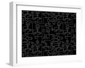 Drawing on the Blackboard-pzAxe-Framed Art Print