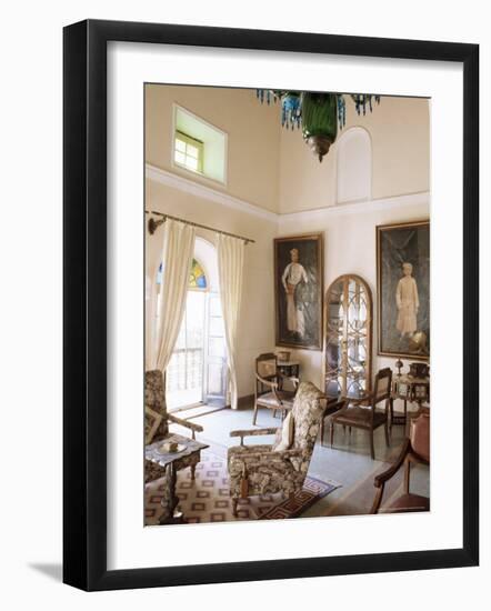 Drawing Room, Deo Garh Palace Hotel, Deo Garh (Deogarh), Rajasthan State, India-John Henry Claude Wilson-Framed Photographic Print