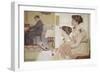 Drawing Room Scene with a Young Priest at the Piano-Thomas Armstrong-Framed Giclee Print