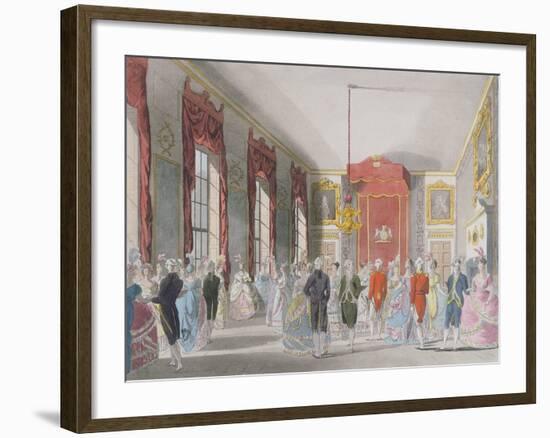 Drawing Room, St. James's, Engraved by John Bluck (Fl.1791-1819)-T. Rowlandson-Framed Giclee Print