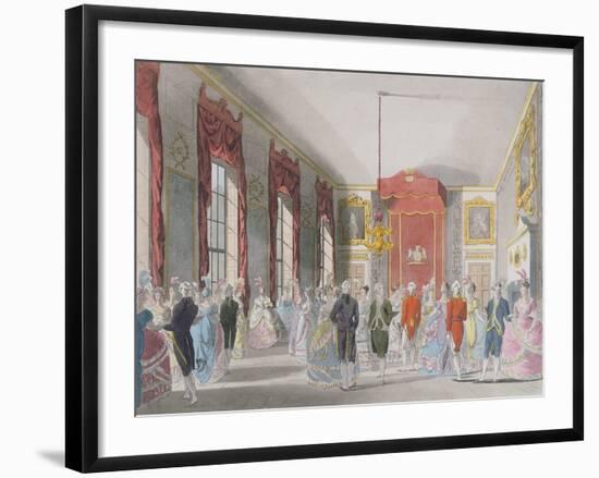 Drawing Room, St. James's, Engraved by John Bluck (Fl.1791-1819)-T. Rowlandson-Framed Giclee Print