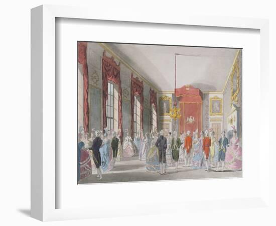 Drawing Room, St. James's, Engraved by John Bluck (Fl.1791-1819)-T. Rowlandson-Framed Premium Giclee Print