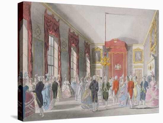 Drawing Room, St. James's, Engraved by John Bluck (Fl.1791-1819)-T. Rowlandson-Stretched Canvas