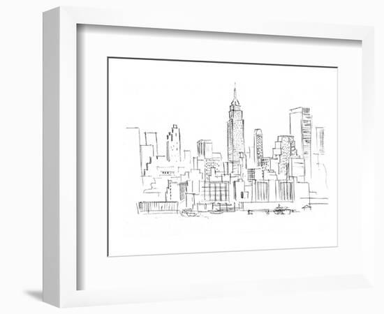 Drawing Skyscrapers New York-null-Framed Art Print