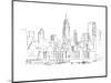 Drawing Skyscrapers New York-null-Mounted Art Print