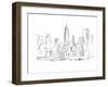 Drawing Skyscrapers New York-null-Framed Art Print