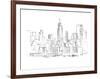 Drawing Skyscrapers New York-null-Framed Art Print