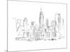 Drawing Skyscrapers New York-null-Mounted Art Print