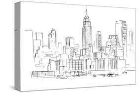 Drawing Skyscrapers New York-null-Stretched Canvas