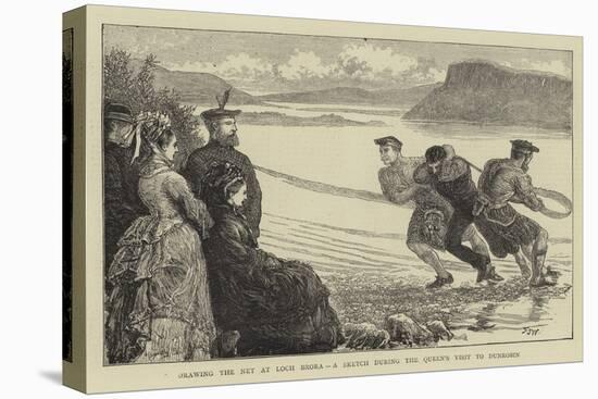 Drawing the Net at Loch Brora, a Sketch During the Queen's Visit to Dunrobin-Francis S. Walker-Stretched Canvas