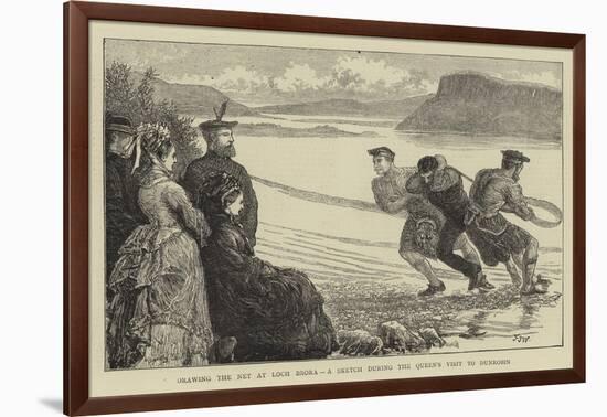 Drawing the Net at Loch Brora, a Sketch During the Queen's Visit to Dunrobin-Francis S. Walker-Framed Giclee Print