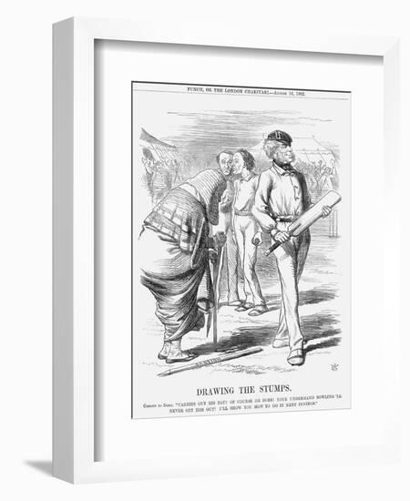 Drawing the Stumps, 1862-John Tenniel-Framed Giclee Print