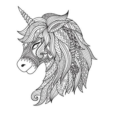 Download Drawing Unicorn Zentangle Style For Coloring Book Tattoo Shirt Design Logo Sign Stylized Illus Poster Allposters Com