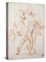 Drawing, Warrior Riding a Horse and Fighting against Two Standing Figures-Raphael-Stretched Canvas