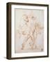 Drawing, Warrior Riding a Horse and Fighting against Two Standing Figures-Raphael-Framed Art Print