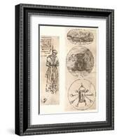 Drawings of Bernardo di Bandino Baroncelli hanged, and emblems, c1472-c1519 (1883)-Leonardo Da Vinci-Framed Giclee Print