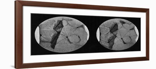 Drawings of Mars Showing its 'Canals' and Polar Ice Caps, 1907-null-Framed Giclee Print