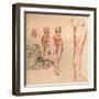 Drawings showing the movements of the human figure and warriors fighting, c1472-c1519 (1883)-Leonardo Da Vinci-Framed Giclee Print