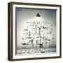 Drawn Business Plan on Wall Illuminated by Lamp-Sergey Nivens-Framed Photographic Print