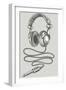 Drawn Headphones & Jack-Alex_Bond-Framed Art Print