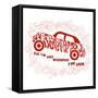 Drawn Typography Poster with a Motivational Quote about Cars. Suitable for Design T-Shirts, Bags, P-Liliya_ Mekhonoshina-Framed Stretched Canvas