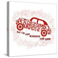 Drawn Typography Poster with a Motivational Quote about Cars. Suitable for Design T-Shirts, Bags, P-Liliya_ Mekhonoshina-Stretched Canvas