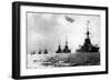 Dreadnoughts and Hydroplane, British Grand Fleet, North Sea, First World War, 1914-null-Framed Giclee Print