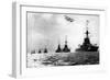 Dreadnoughts and Hydroplane, British Grand Fleet, North Sea, First World War, 1914-null-Framed Giclee Print