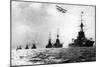 Dreadnoughts and Hydroplane, British Grand Fleet, North Sea, First World War, 1914-null-Mounted Giclee Print