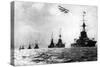 Dreadnoughts and Hydroplane, British Grand Fleet, North Sea, First World War, 1914-null-Stretched Canvas