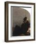 Dream and Reality (Man in a Black Hat and Coat Sleeping)-Angelo Morbelli-Framed Art Print